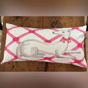 Dana Gibson Whippet in Pink Lumbar Pillow